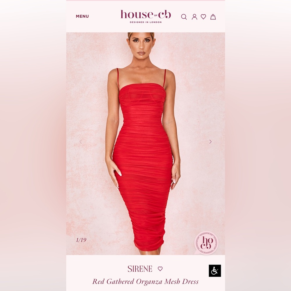 NWT Red House of CB “Sirene” formal cocktail prom dress, size small